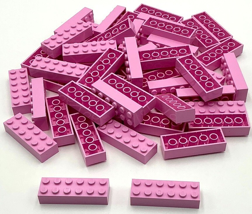 Lego 50 Bright Pink 2x6 Bricks Building Blocks Parts  