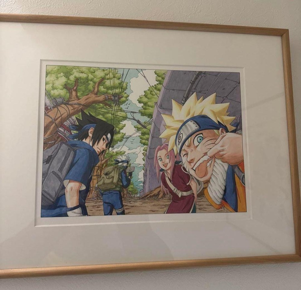 Naruto Team 7 Reproduction Art Print Vintage Rare Kakashi Sasuke Sakura Japan