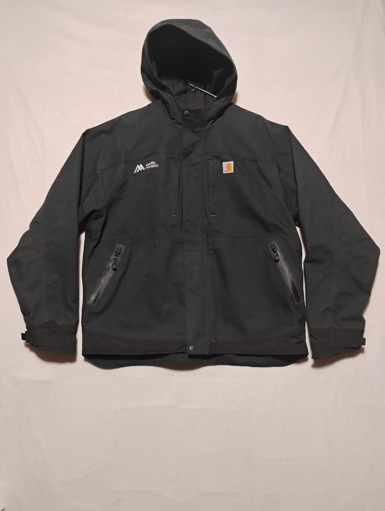Carhartt Mens XL Black Waterproof Hooded Work Jacket 101442-001