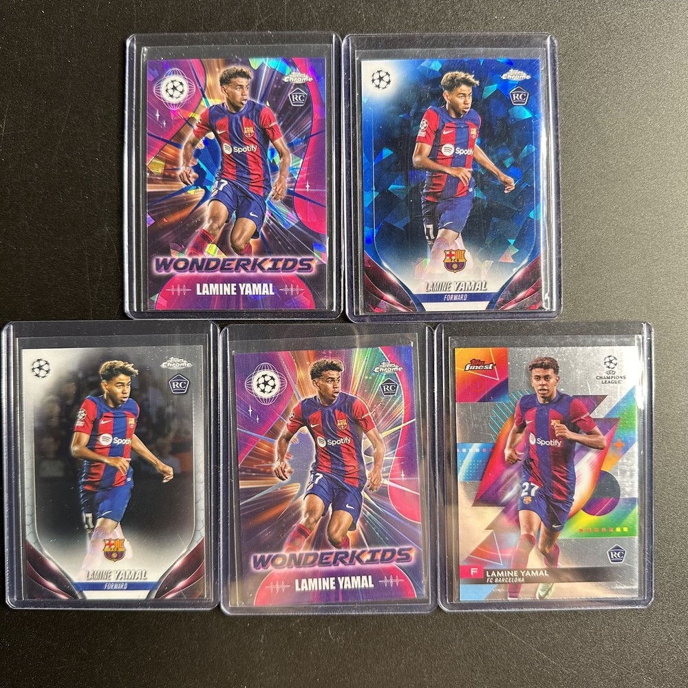 Lamine Yamal 2024 Topps Chrome Finest RC Sapphire Base Wonderkids lots5 -vi
