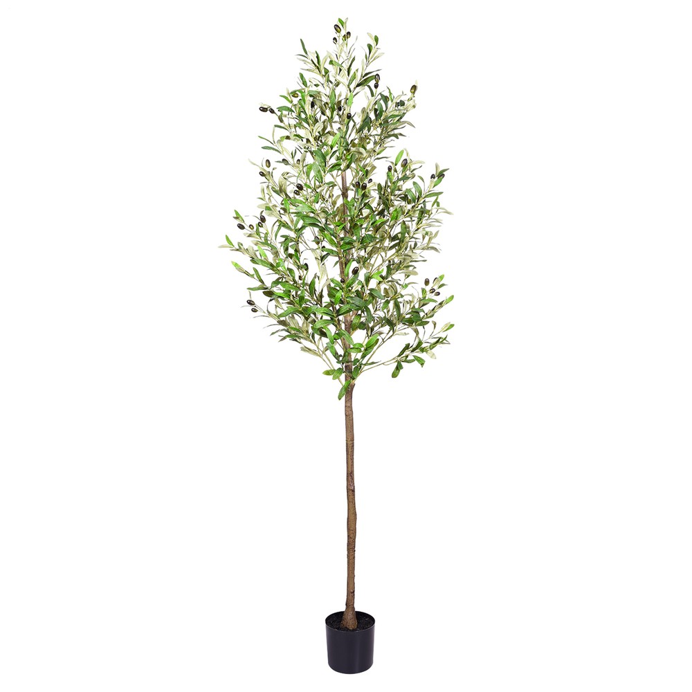 6-7ft Artificial Olive Tree in Pot - Realistic Faux Silk Plant for Home or Hotel Decor