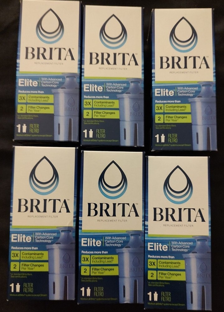 6 Brita ELITE Replacement Filters for Pitchers & Dispensers - Lasts 6 Months Each