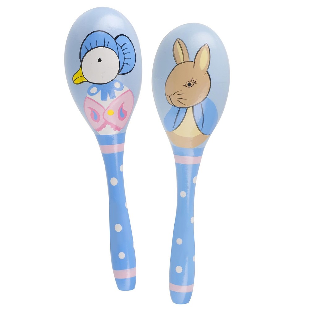 Peter Rabbit 2-Piece Wooden Maraca Set for Kids Musical Play