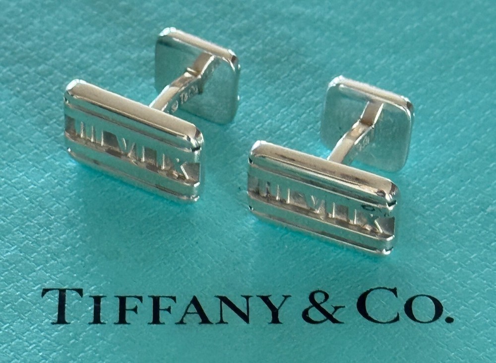 Tiffany & Co.  Atlas Roman Numeral Cufflinks  Sterling Silver 925