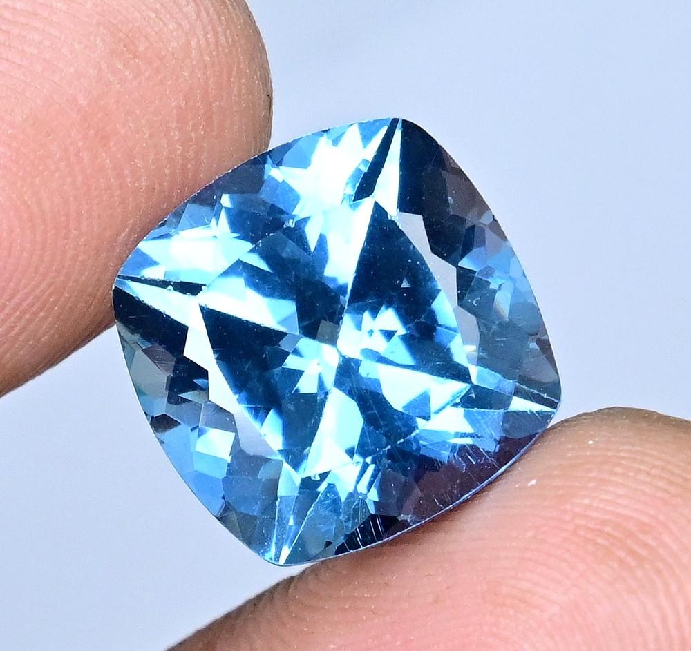 18.70 Ct Natural Namibian Jeremejevite Cushion Certified Flawless Loose Gemstone