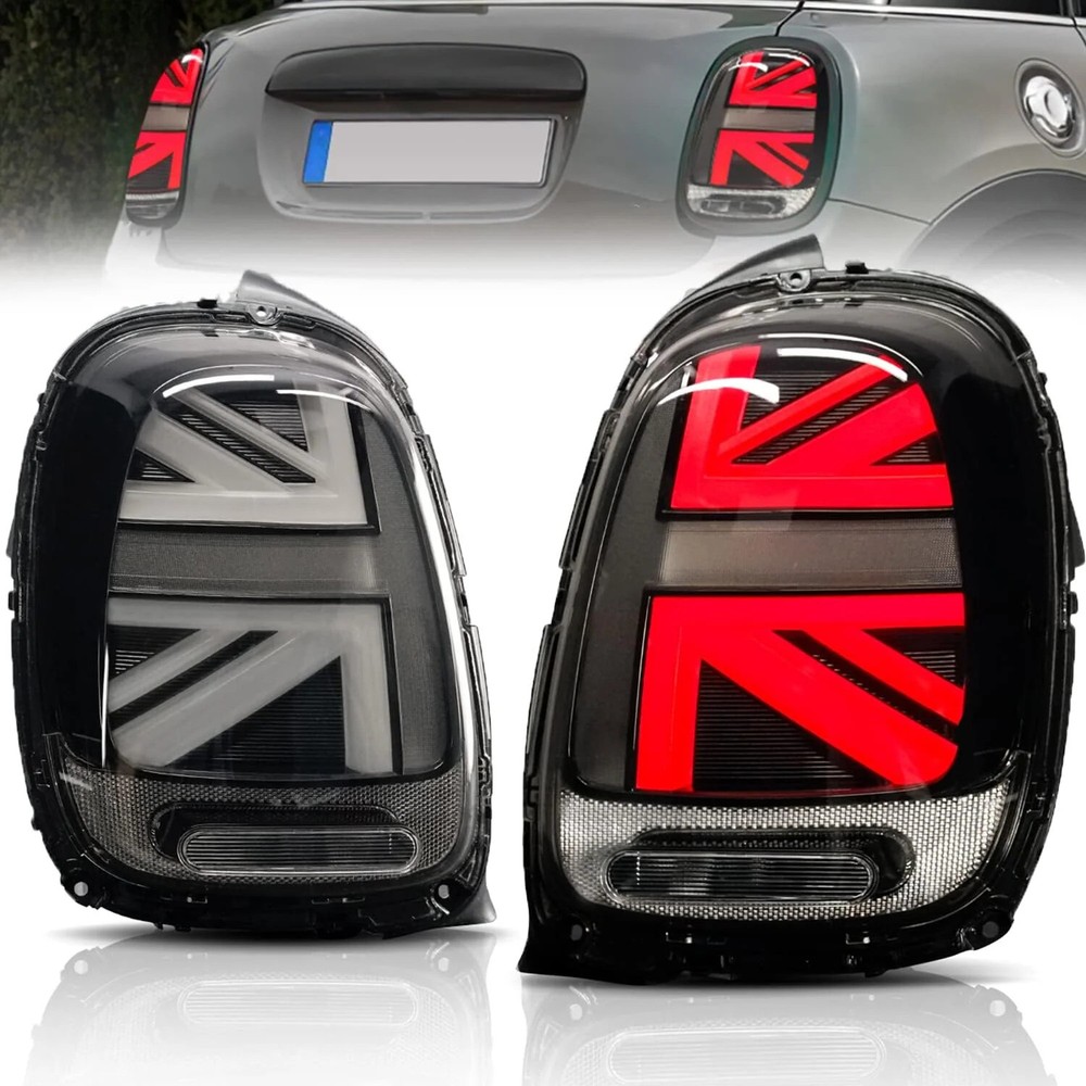 Union Jack LED Tail Lights Smoked Lens for 2014-2021 Mini Cooper