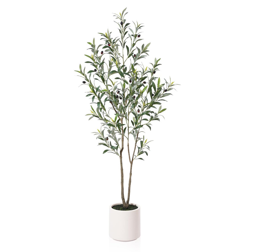5 ft Artificial Olive Tree for Indoor Decor Faux Silk Plant