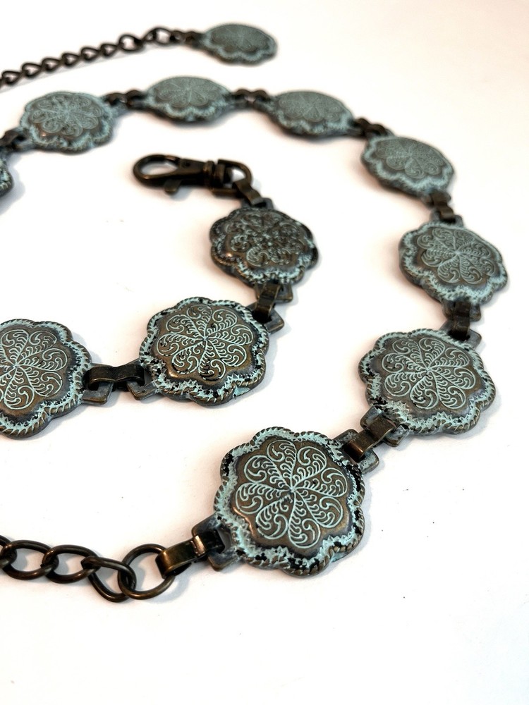 Southwest Women’s Belt Medallion Desert Chic Metal Belt Adjustable 24” To 36”