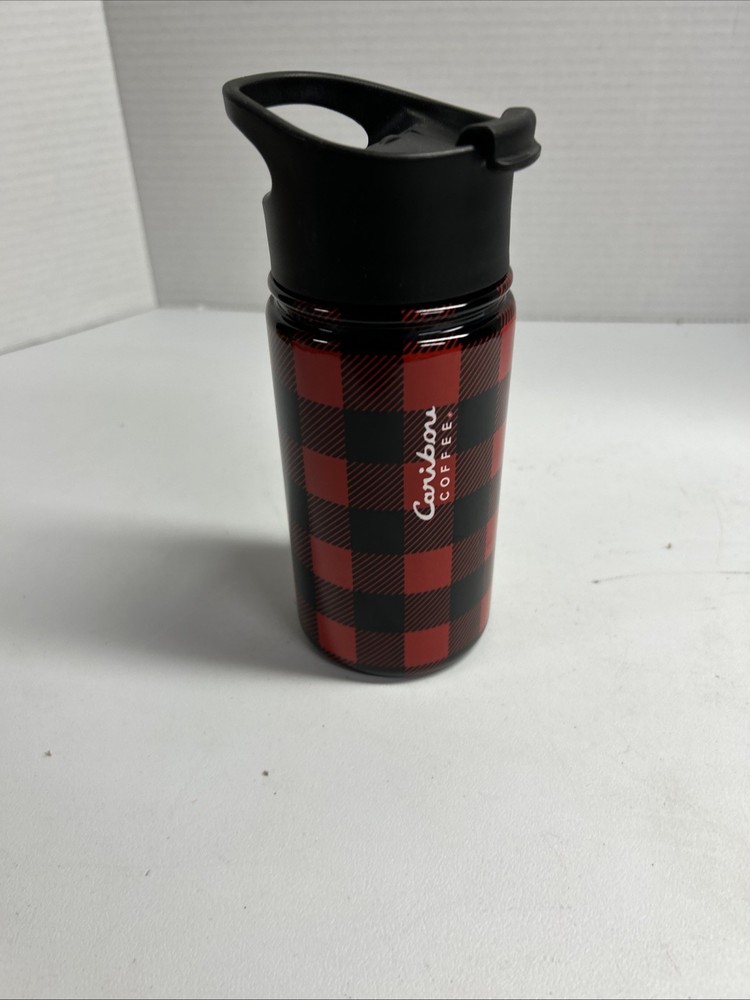 12oz Caribou Coffee Plaid Metal Thermos 2021 Edition