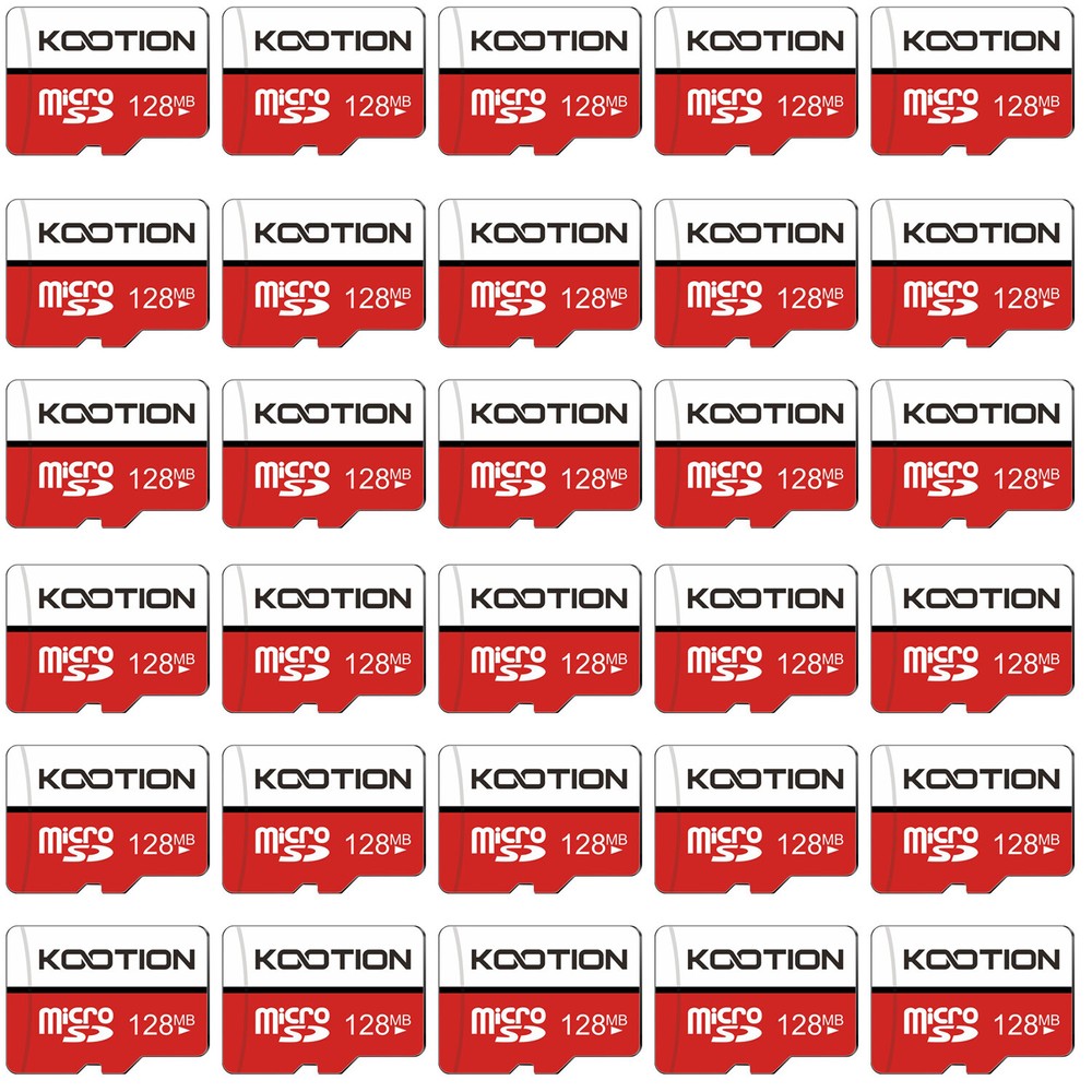 128MB Micro SD Card 30PCS with 10 Adapters in Red by Kootion