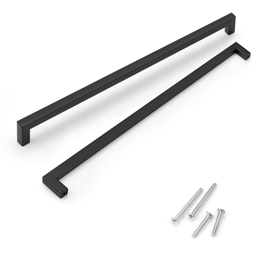 6 Pack 12-3/5 Inch Black Stainless Steel Bathroom Cabinet Pulls Handles