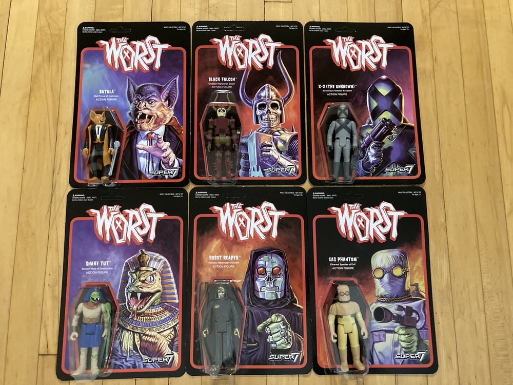 Super7 ReAction The Worst Night Terrors Full Set Of 6 Figure Batula Black Falcon-image
