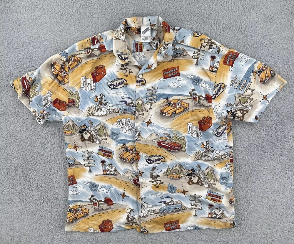 Vintage Looney Tunes XL Rayon Retro Cartoon Tee for Men