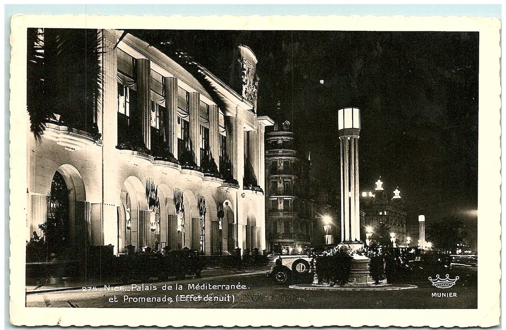 S03-0576, PALAIS DE LA MEDITERRANEE ET PROMENADE, NICE, REAL PHOTO POSTCARD