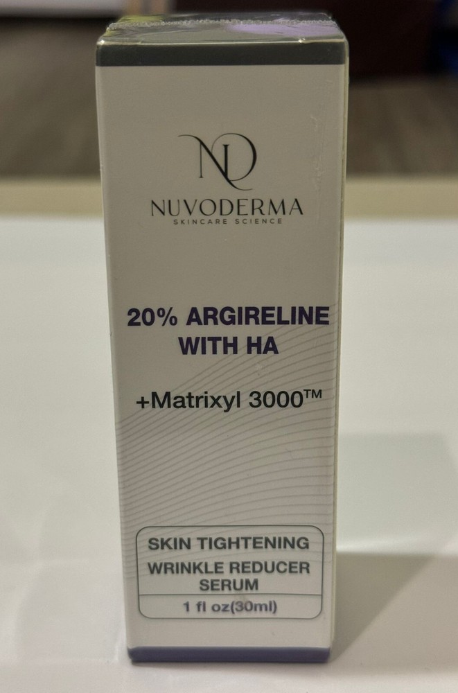 Nuvoderma Argireline Serum Hyaluronic Acid Skin Tightening Wrinkle Reducer 1oz