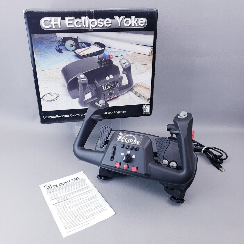 CH PRODUCTS Eclipse Yoke Flight Controller 200-616 for USB PC in Original Box