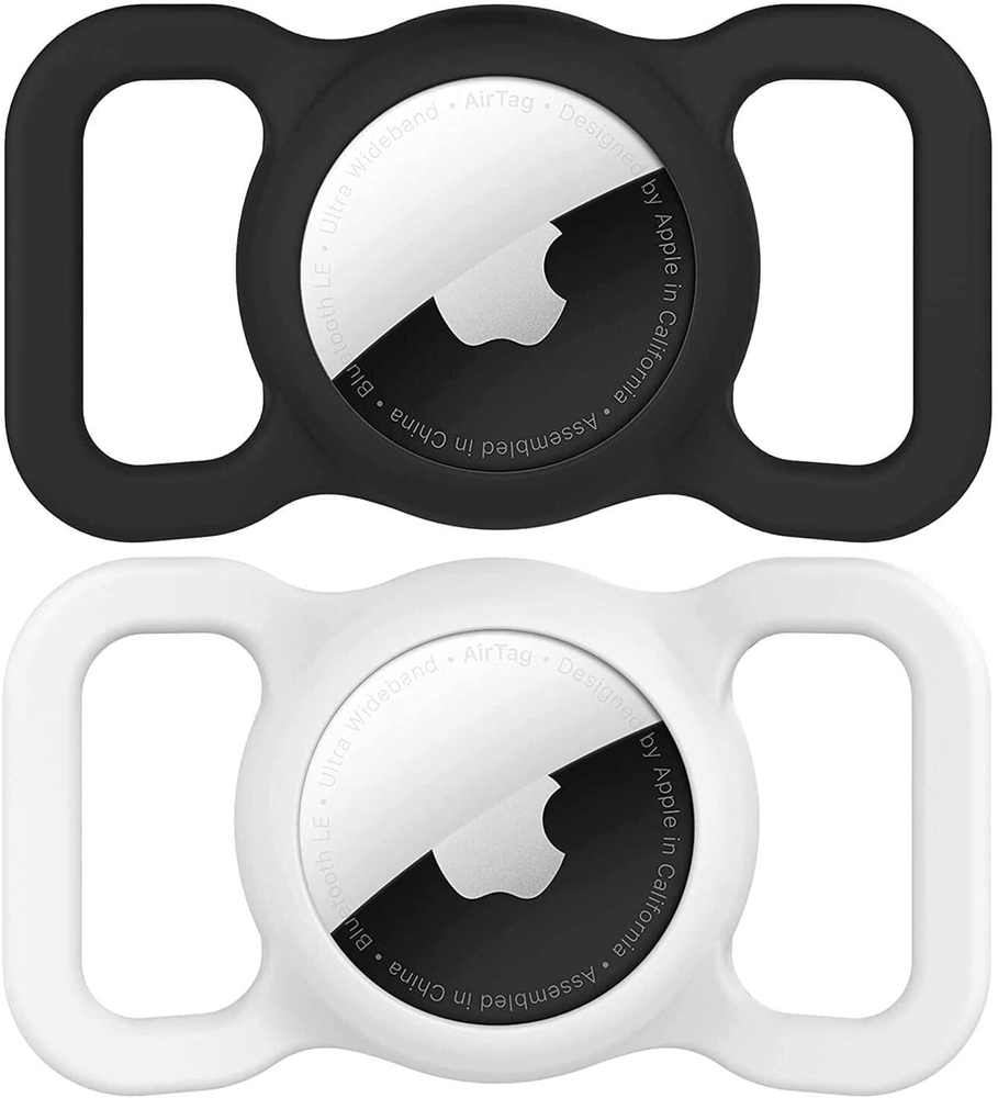 Durable 2 Pack Airtag Dog Collar Holder Securely Attaches to Pet Collars