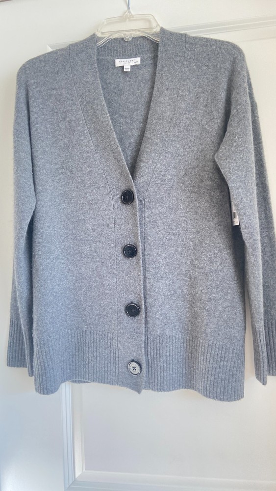 EQUIPMENT CASHMERE BUTTON FRONT ELDER CARDIGAN XS