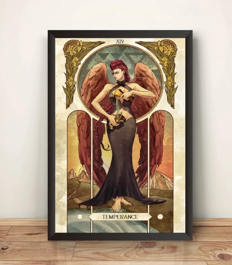 Crimson Viper Street Fighter Tarot Card Art Print Poster  