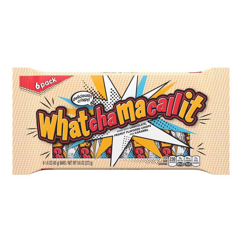 Whatchamacallit Chocolate, Peanut Flavored Crisps and Caramel Candy Bars, 1.6 oz