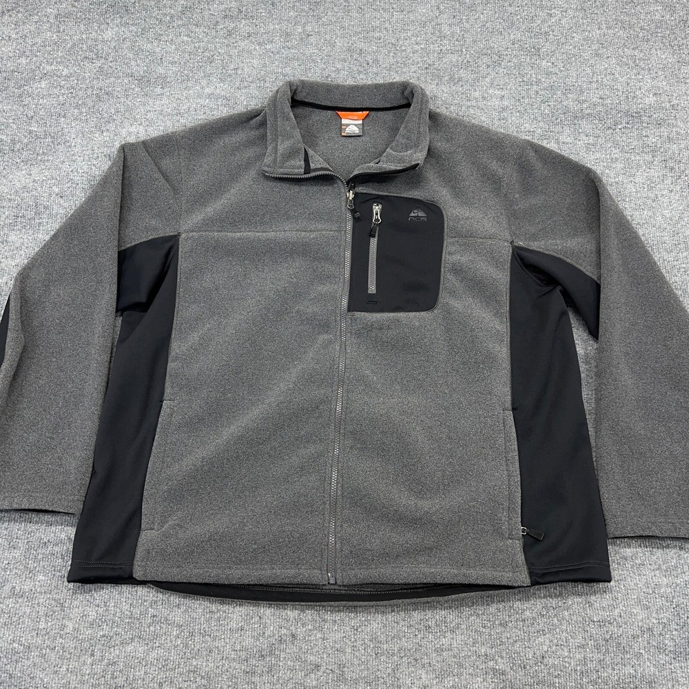Vintage Nike ACG Therma Fit Fleece Jacket Mens 2XL Gray Black Full Zip Polyester