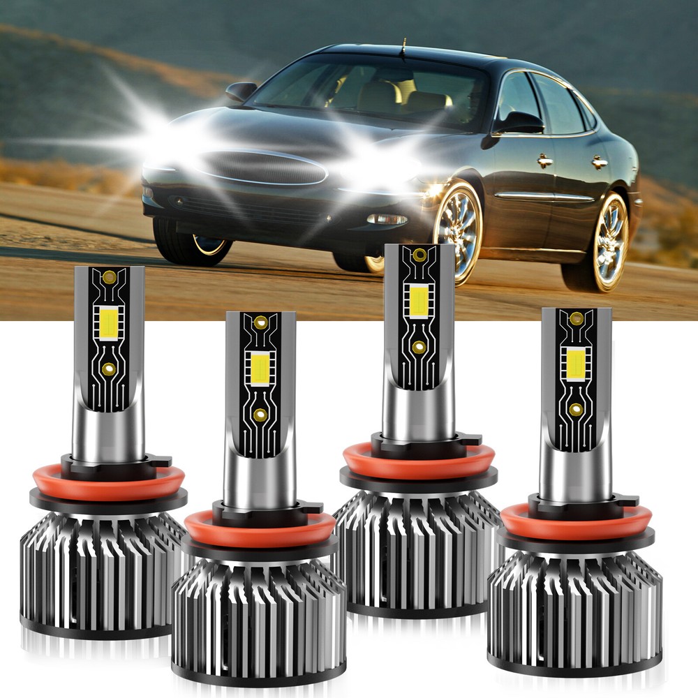 For Buick Allure 2005-2010 H11+H11 LED Headlight Bulbs Kit White High Low Beam