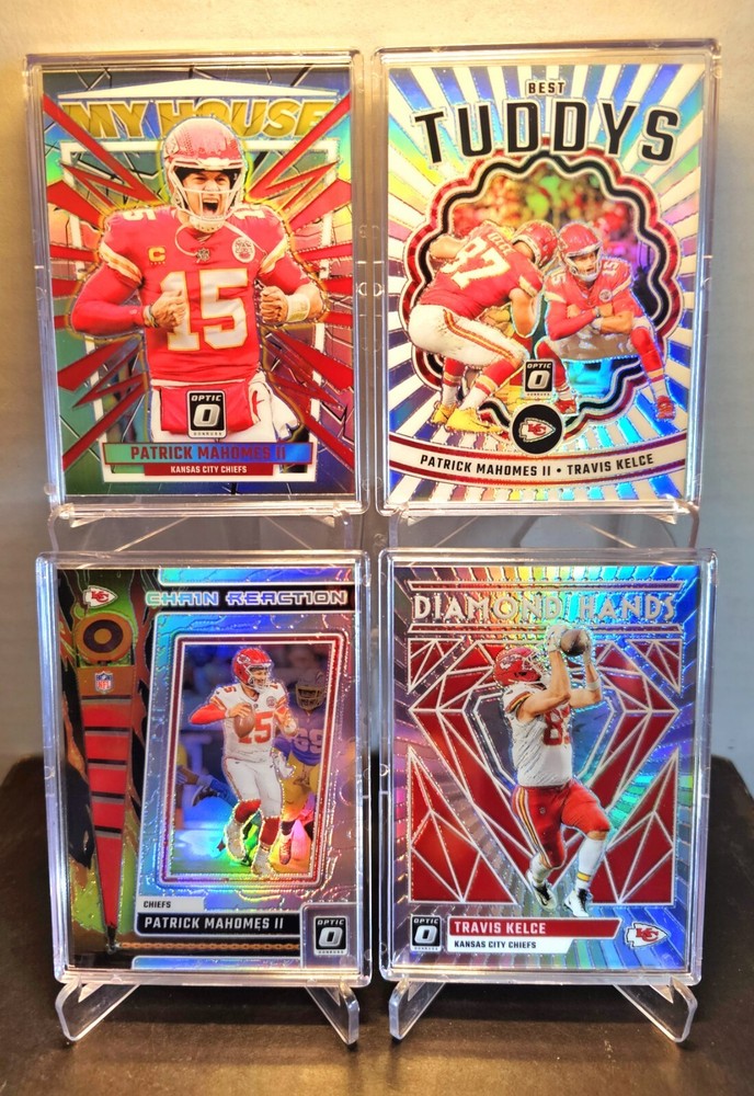 Patrick Mahomes II Travis Kelce 2023 Donruss Optic Silver Prizm Lot 4 NFL 🏈🏆🔥
