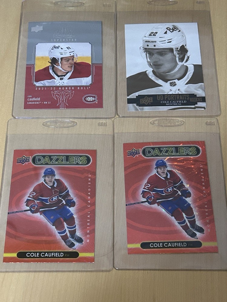 Cole Caufield Upper Deck Rookie Insert Card Lot Montreal Canadiens Red Dazzler