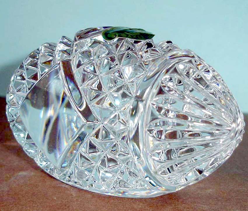 Waterford Crystal Engravable Football Paperweight Sculpture 4.5 Inch Blank Panel NEW