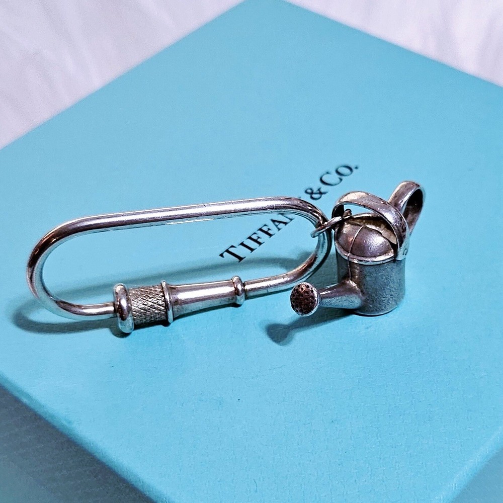 FLASH SALE 🩵 RARE Vintage Tiffany & Co. Watering Can Silver Keychain-image