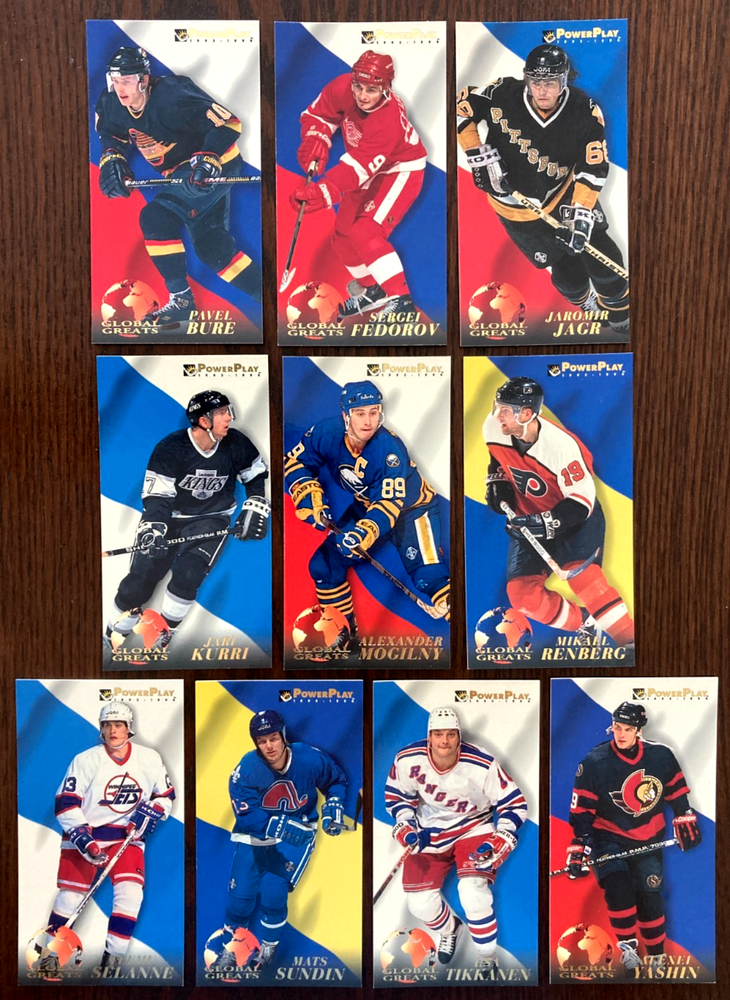 1993-94 Fleer Power Play Tall Boy Complete Set 1 - 10 Jaromir Jagr, Pavel Bure++