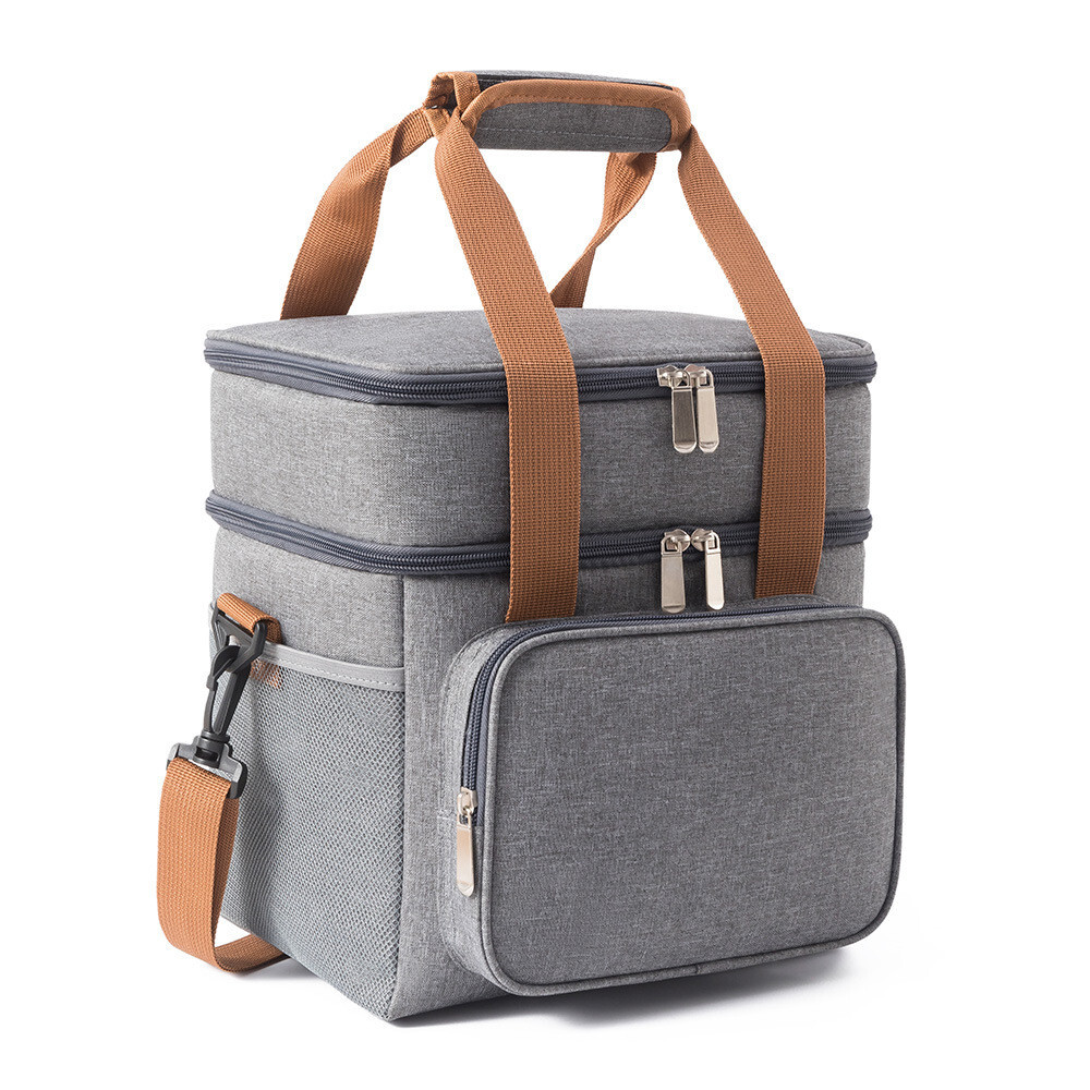 Double Deck Insulated Leakproof Lunch Bag for Adults & Kids - Work or Picnic Ready