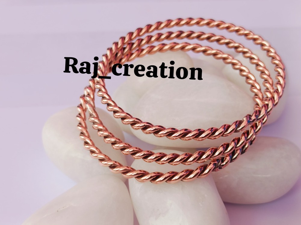 3-Piece Copper Cubit Energy Balance Tensor Ring Bangle Set