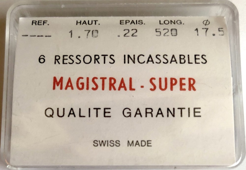 1X Mainspring 170x22mm 17.5mm Hole for Watch 520/170 NN 52