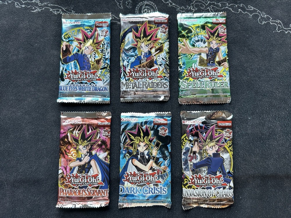 Yu-Gi-Oh! 6 Sealed Booster Pack Lot - 25th Anniv LOB MRD SRL PSV DCR IOC  