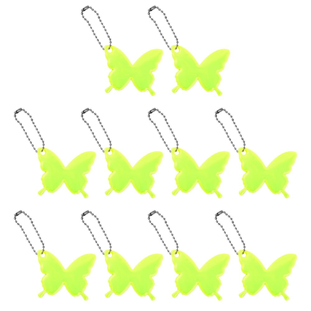10pcs High-Visibility Reflective Keychain Tags for Backpack Safety