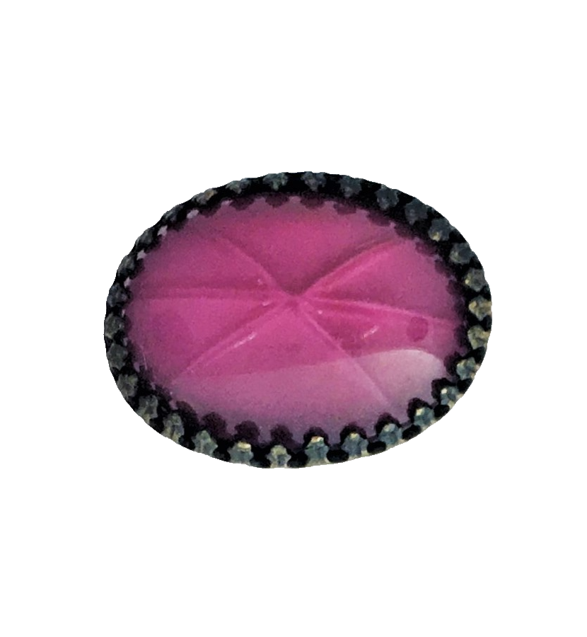 Stunning Pink Star Sapphire Glass Hatpin HP-31 Oval Cut