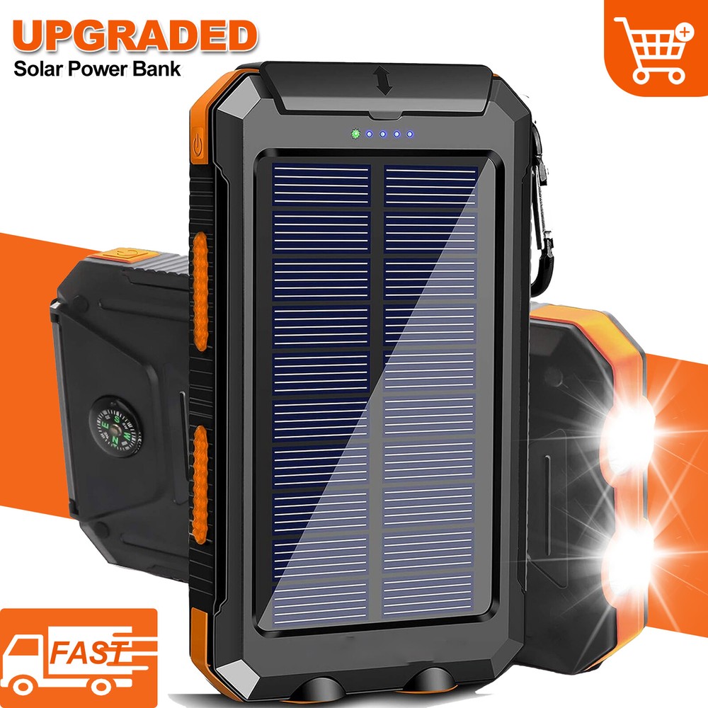 Super 10000000mAh Solar Power Bank Charger USB Portable for Cell Phone 2025