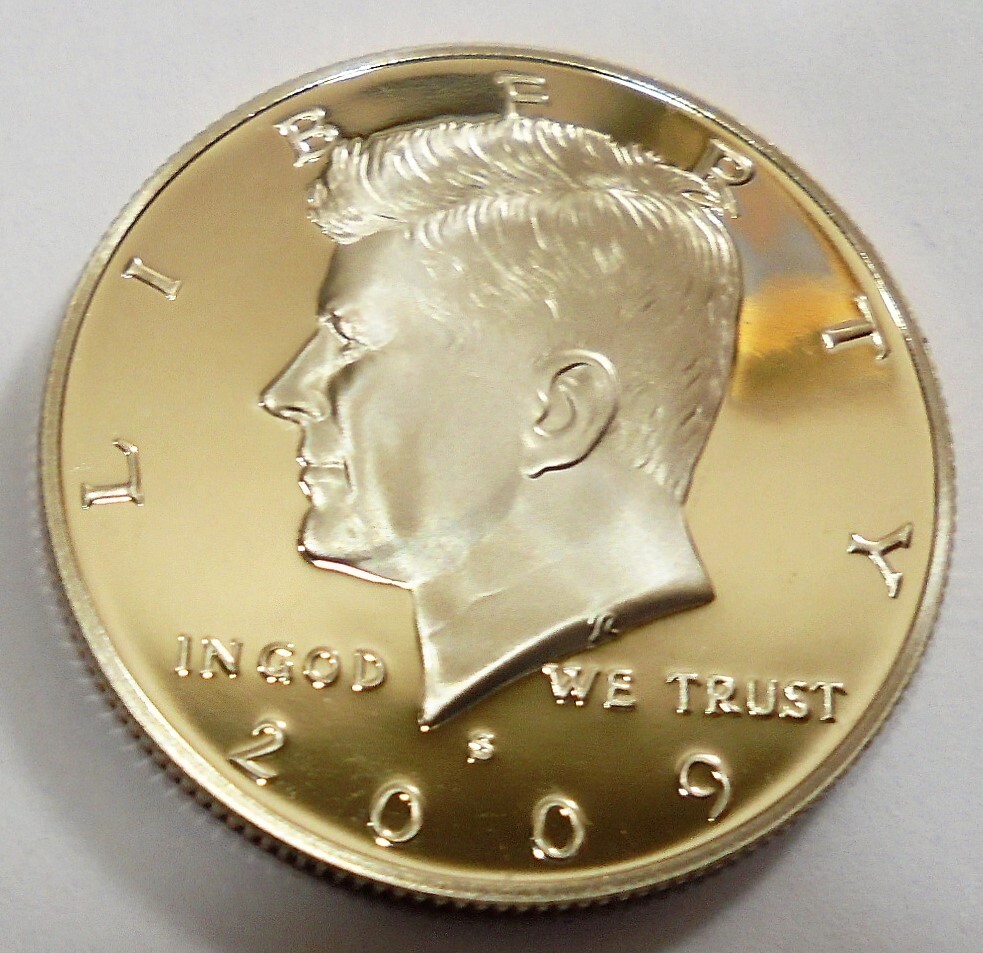 2009 S Proof Kennedy Half Dollar from 2009 Proof Set #463 Ships in Protective 2x2 Coin Flip