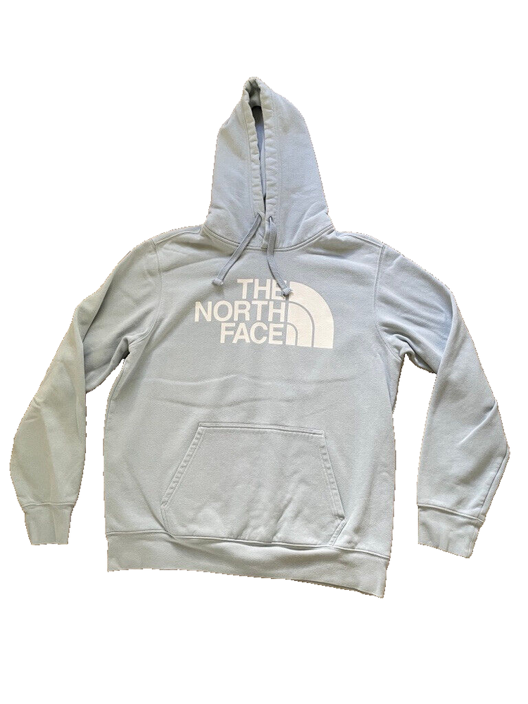 The North Face Mens Large Blue Half Dome Logo Hoodie Casual Outdoor Sweatshirt