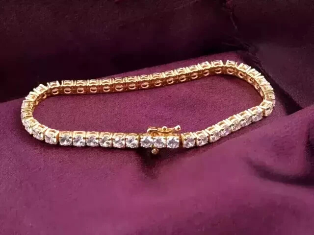 8Ct Round Lab Diamond Tennis Bracelet for Women in 14k Gold Plated