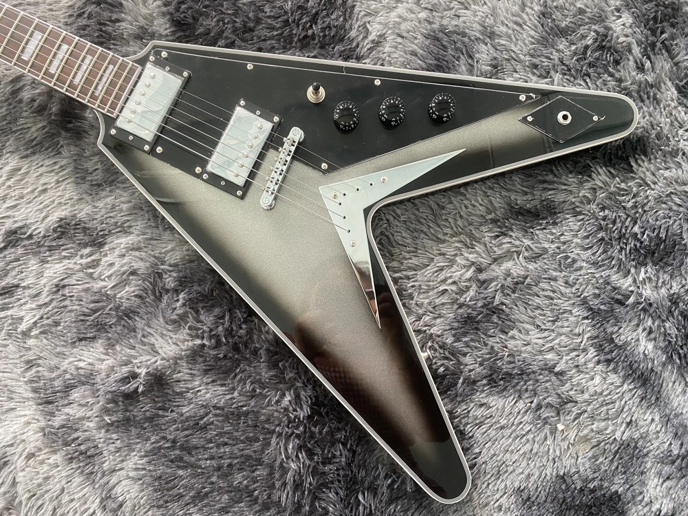 Hot Sale Electric Guitar 6-Strings Flying V Style Chrome Hardware VB Color