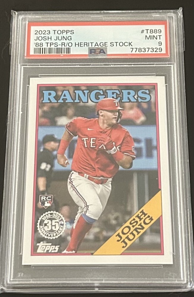 2023 Topps 1988 35th Josh Jung Rookie T88-9 Heritage Stock /88 PSA 9 Texas POP 2