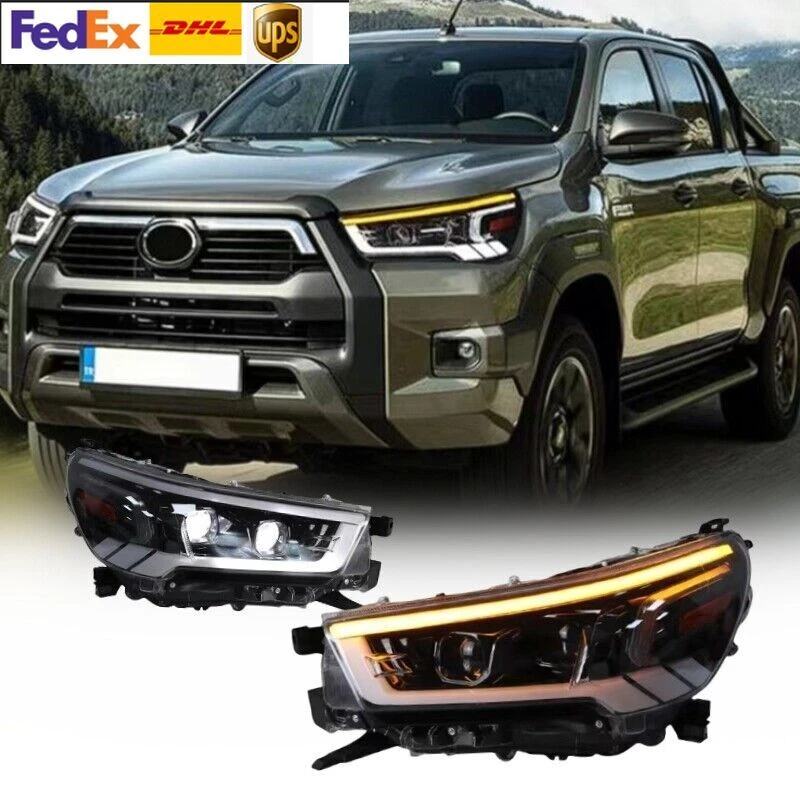 Upgraded pair of LEDheadlights  Toyota Hilux 2020-2023 Vigo Revo DRLprojector