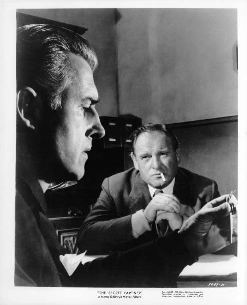 Bernard Lee with a cigarette in his mouth in The Secret Partner 1961 Old Photo
