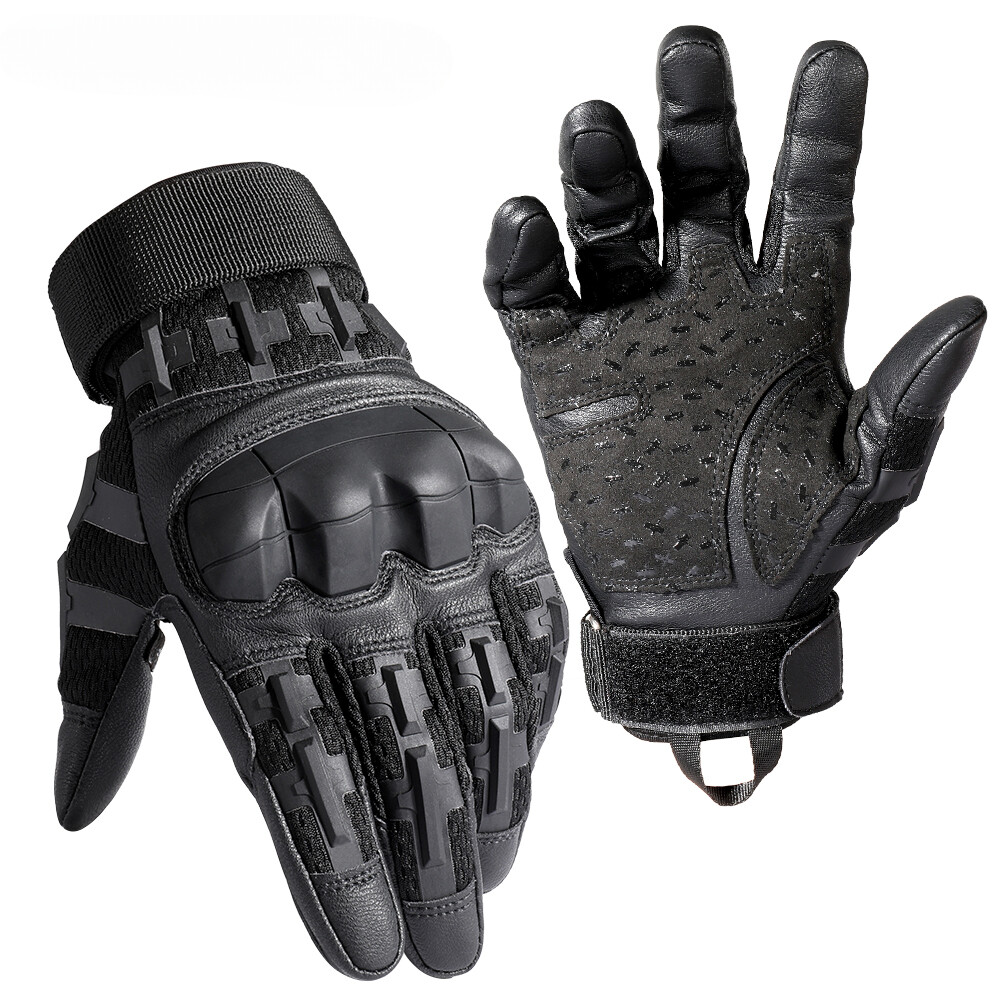 PU Leather Full Finger Tactical Touch Screen Gloves Army Hiking Cycling Training