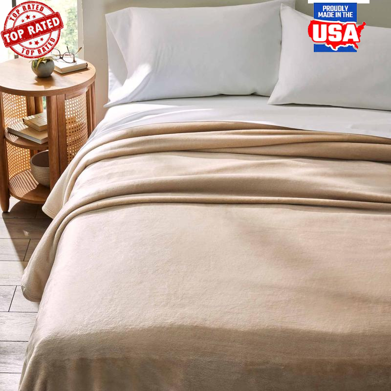 Soft Velvet Plush Blanket Full Queen Warm Reversible Machine Washable Bedding US