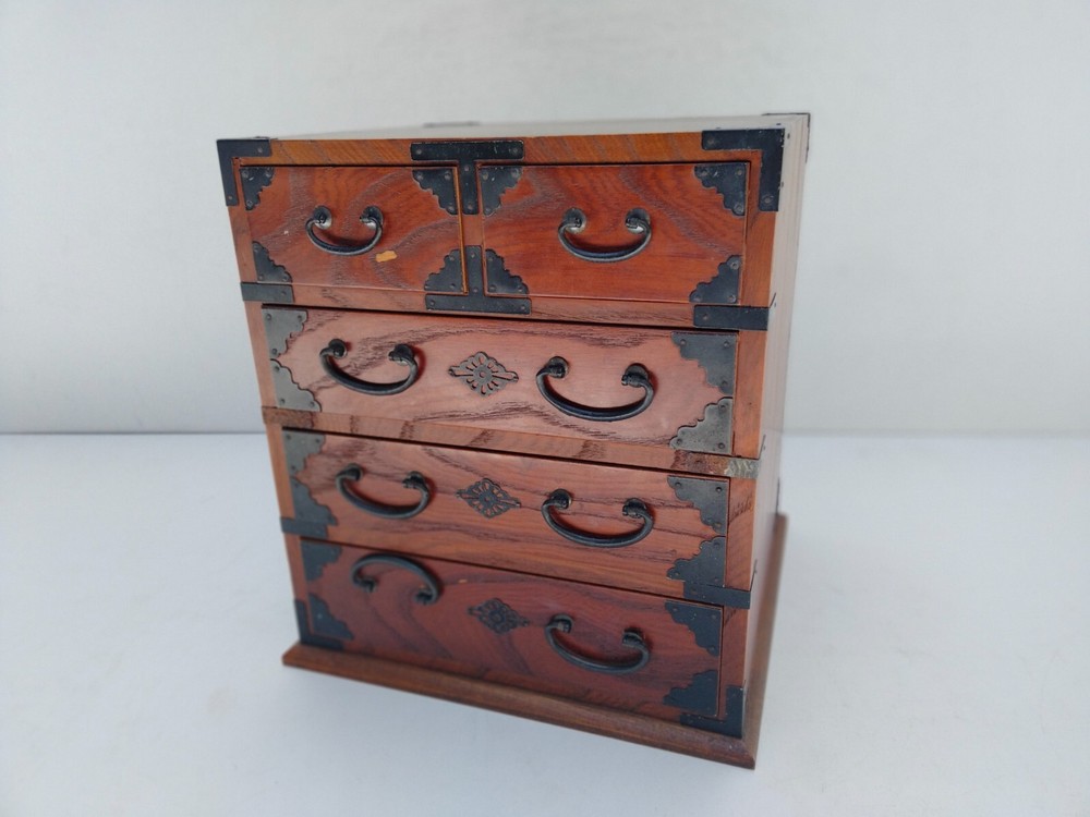 Japanese Vintage Mini Tansu Small Chest Wood Storage  Mingei ( A )