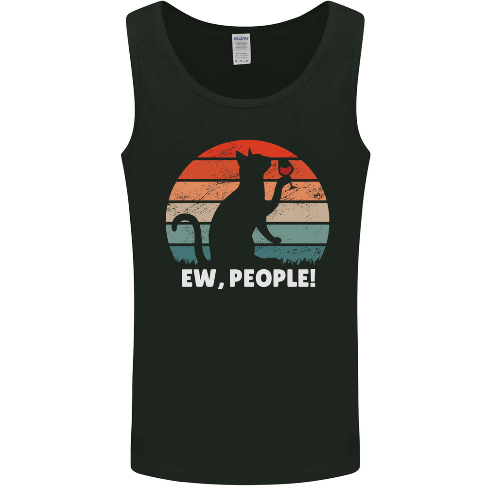 Alcohol Drinking Cat Ew People Mens Vest Tank Top