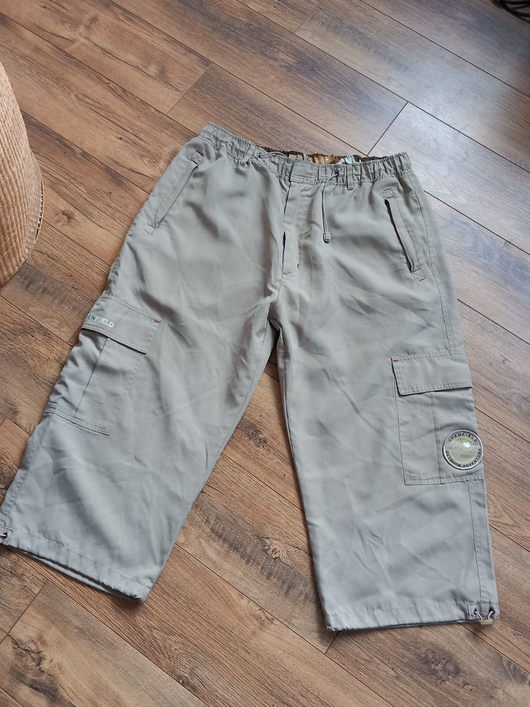 Trek King Openfield Beige Cargo Shorts XL Mens Summer Crop Trousers